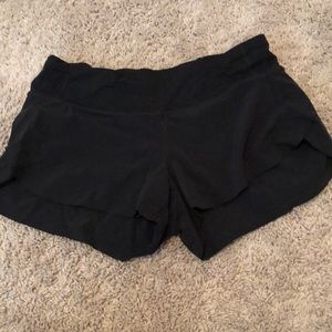 Black lululemon running shorts